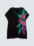 T-shirt en coton avec imprim&eacute; tropical image number 4