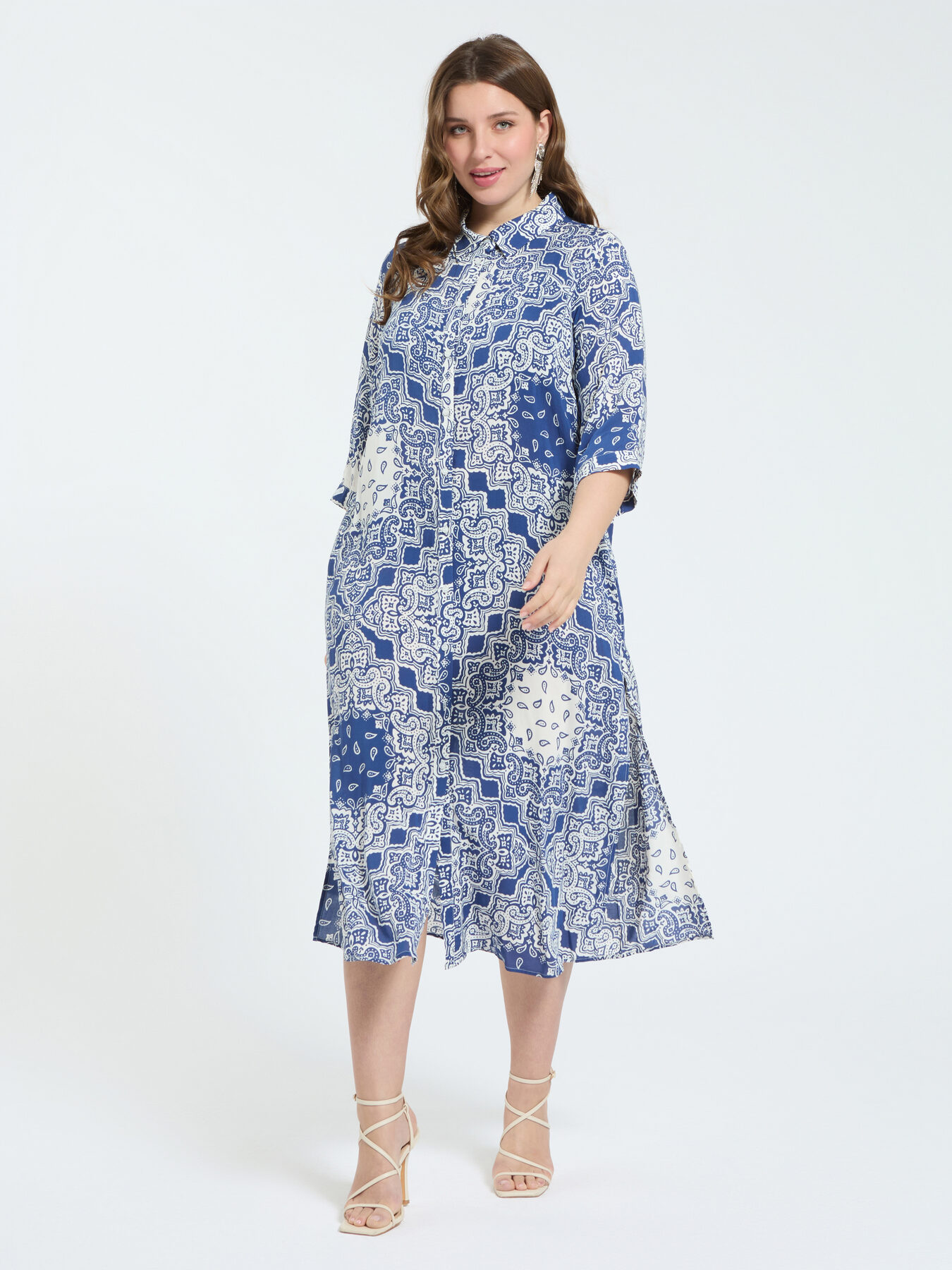 Bandana print shirt dress image number 0