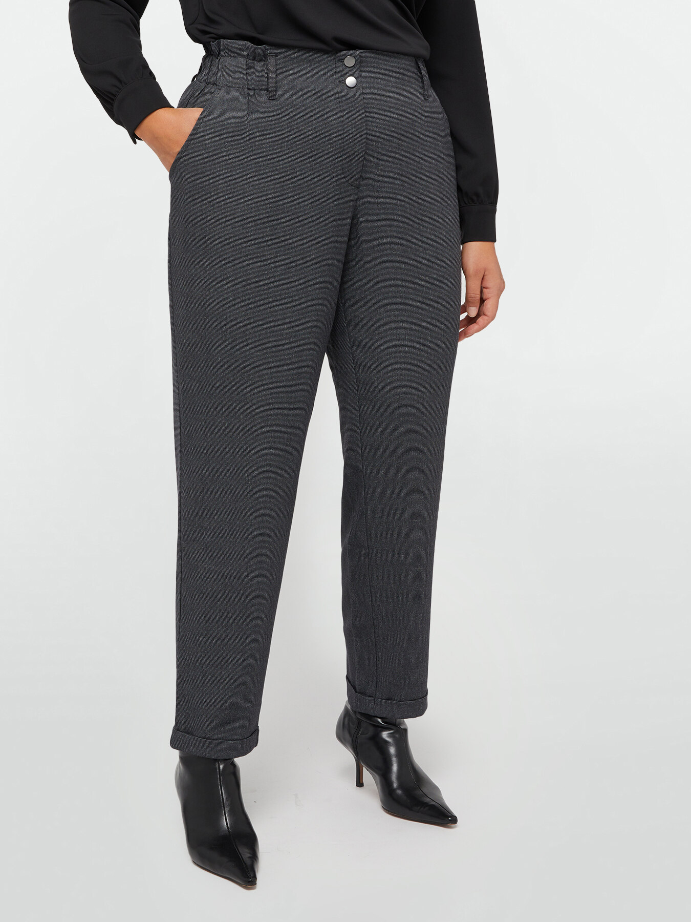 Ballon trousers in yarn-dyed fabric image number 0