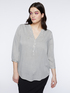 Striped blouse with embroidery image number 0