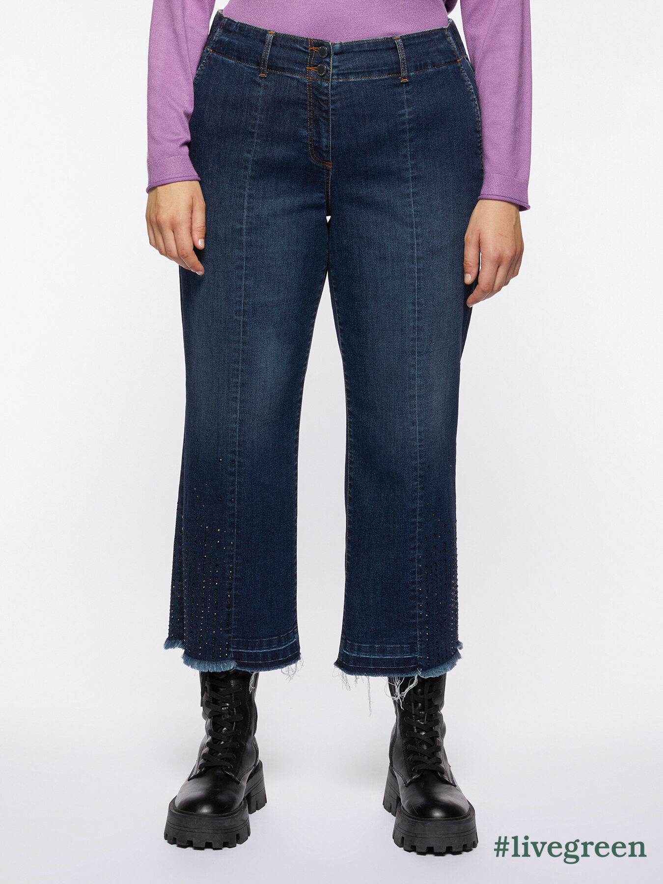 Cropped-Jeans mit Strass image number 0