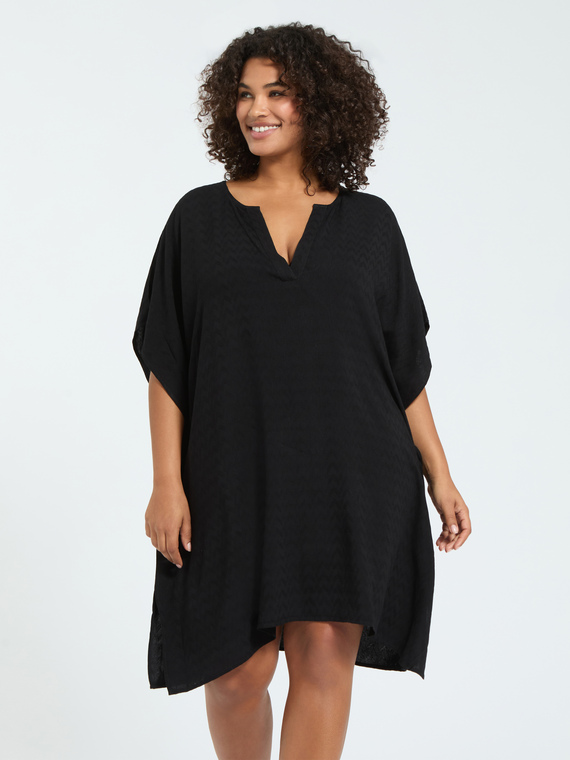 Closed kaftan in jacquard viscose
