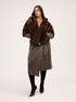 Striped diagonal faux fur jacket image number 2