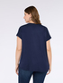 T-shirt bimaterica con scollo a V image number 1