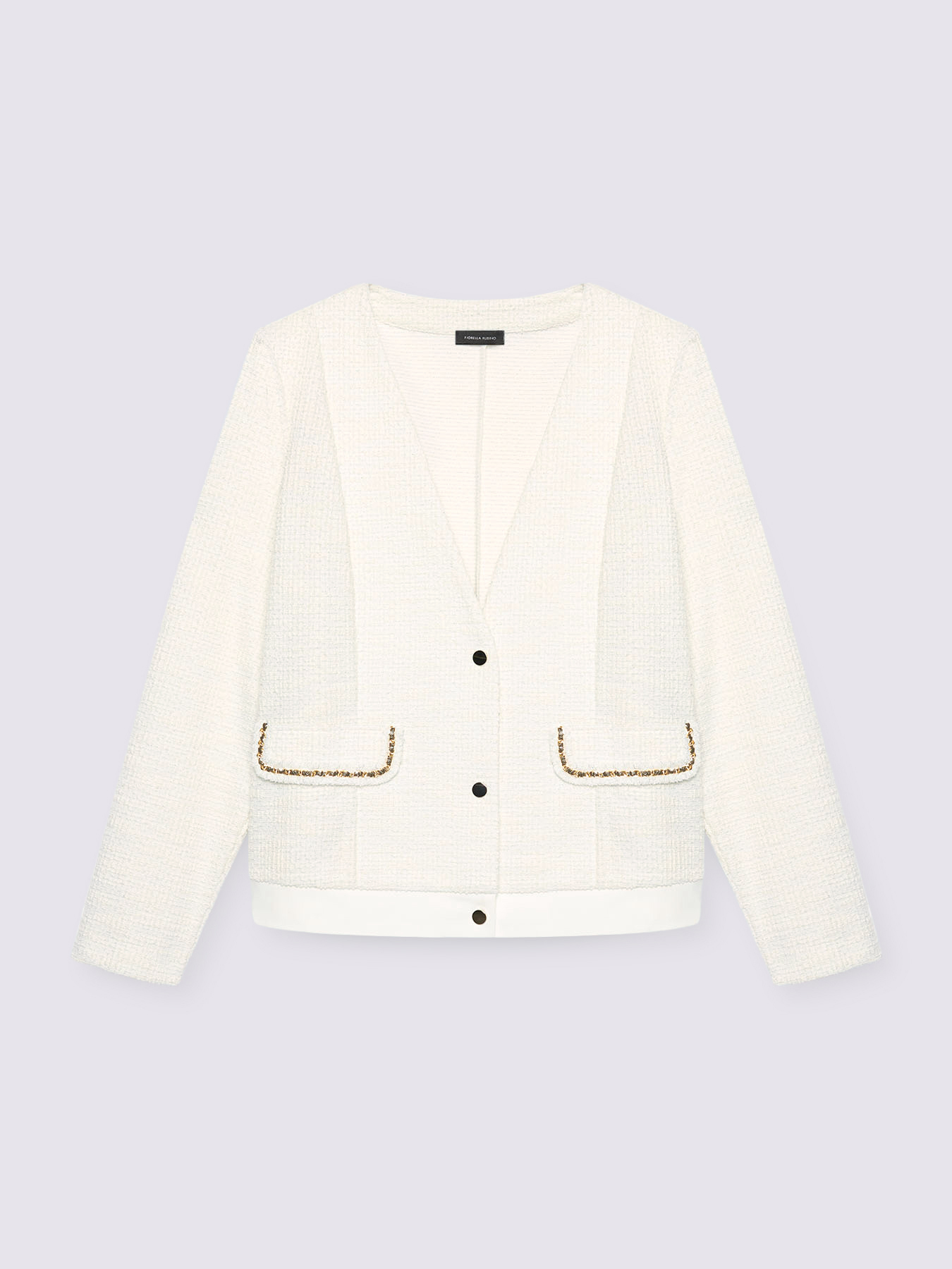 Boucl&eacute;-Sweatshirt-Jacke mit Kettchen image number 4