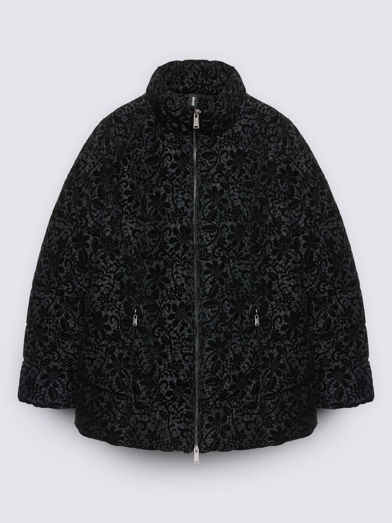 Lace-worked down jacket