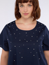 Blusa in cotone con applicazioni di perline image number 3