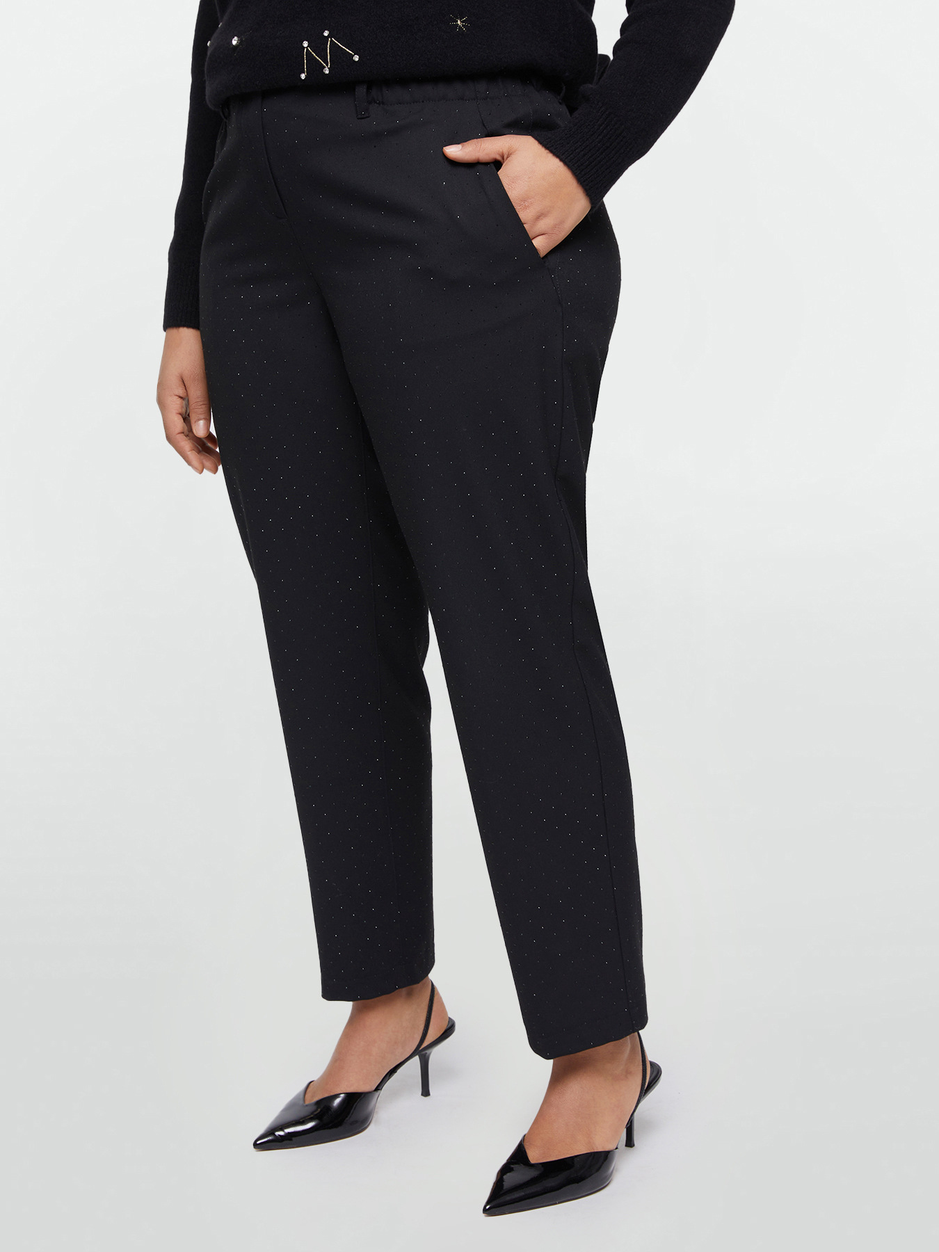 Balloon trousers with small crystals image number 0