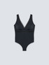 One-piece swimsuit with net trims image number 4