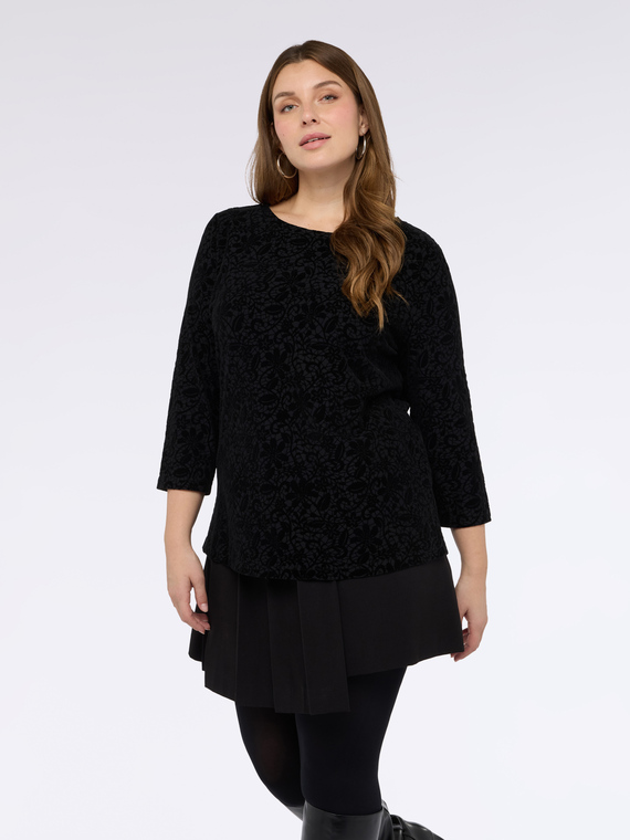 T-shirt en jersey avec impression dentelle en relief