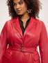 Coated fabric blazer with belt image number 3