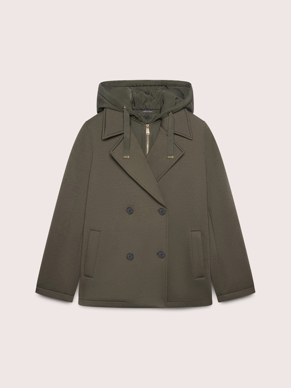 Double-breasted jacket with removable front panel