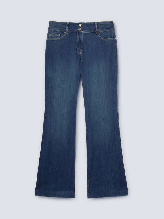 Jeans flare Turchese