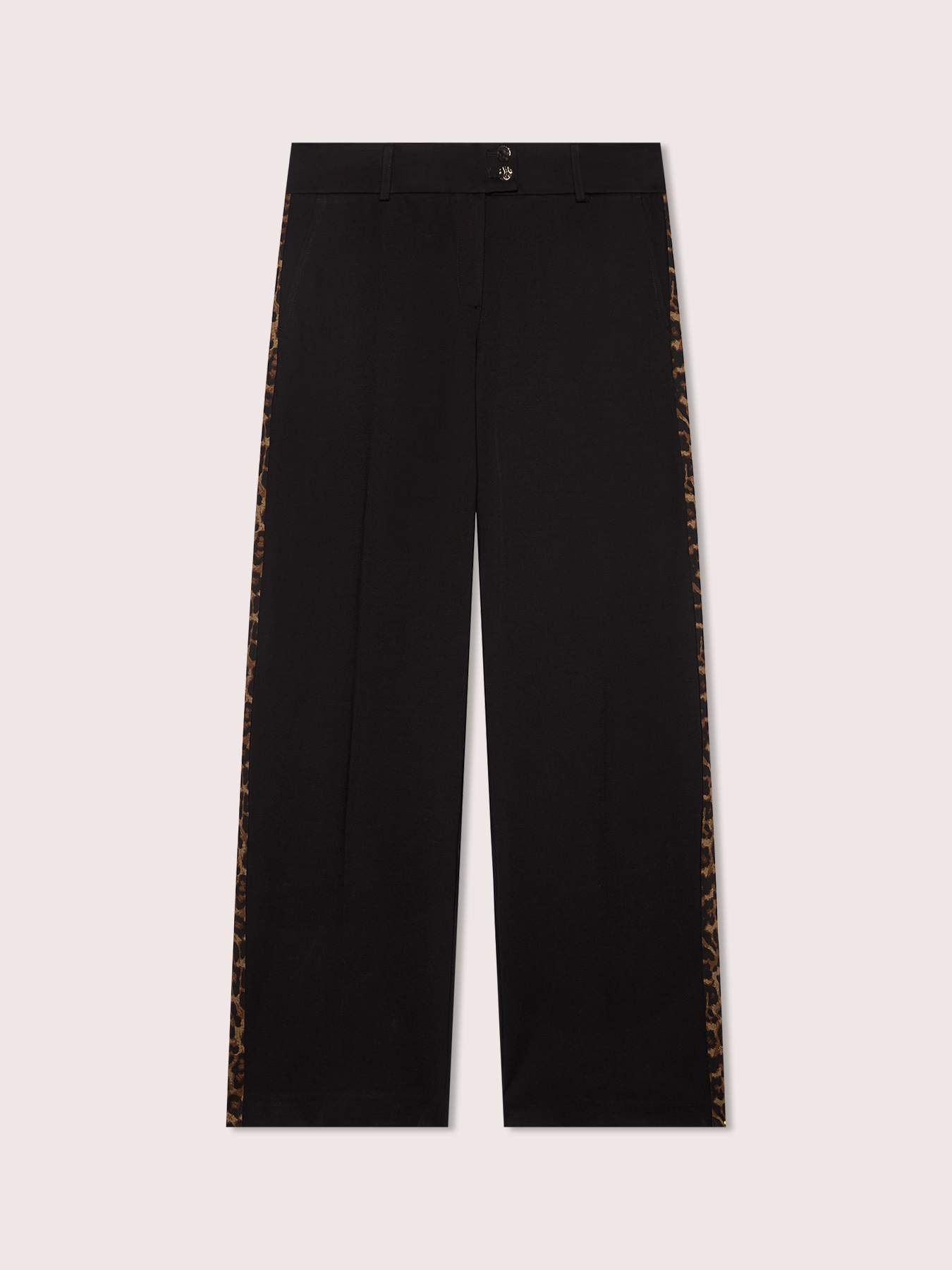 Straight-Hose aus Milano-Strick mit Animalier-Streifen image number 5