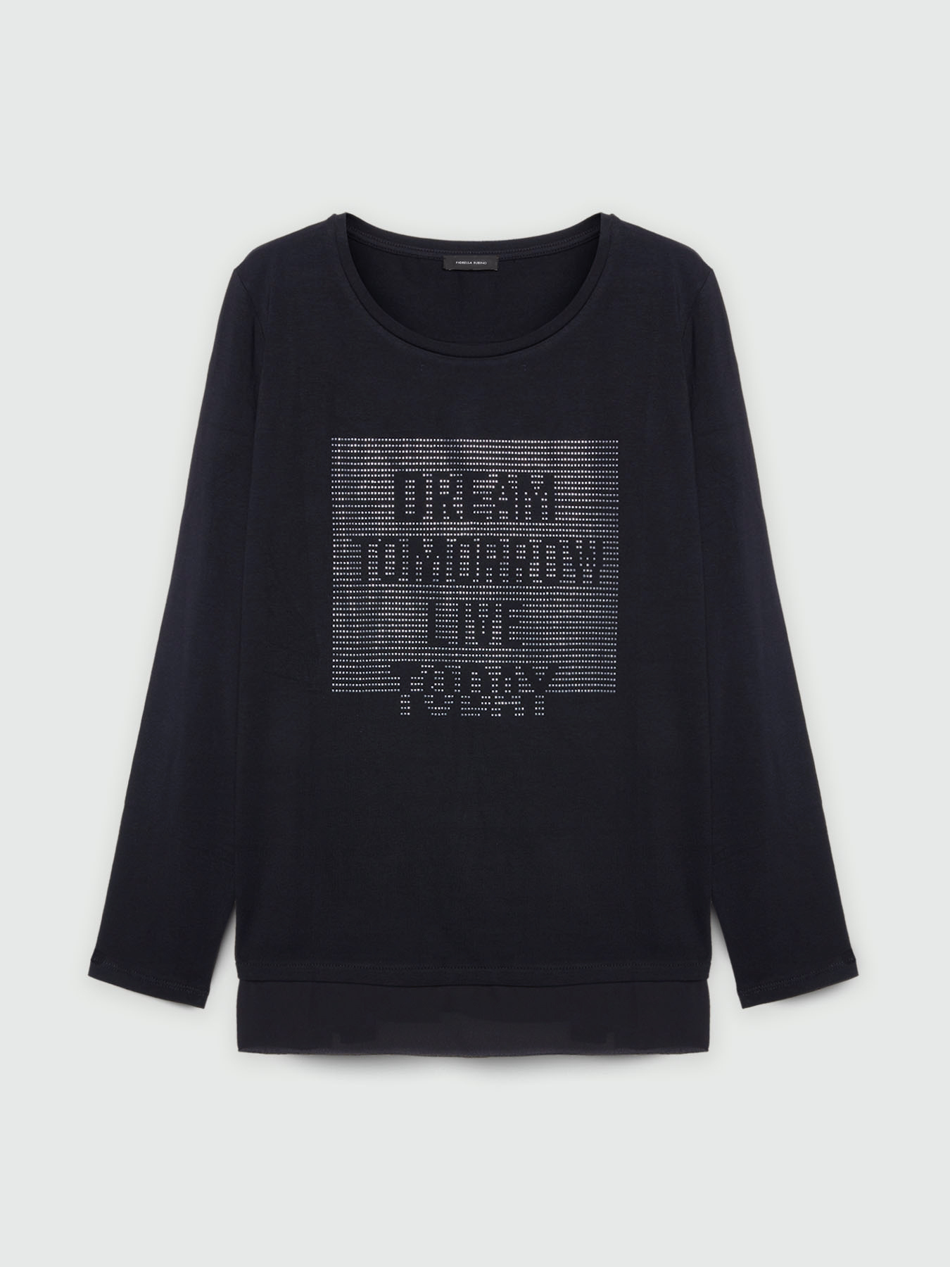 T-Shirt mit Schriftzug aus Strass image number 4