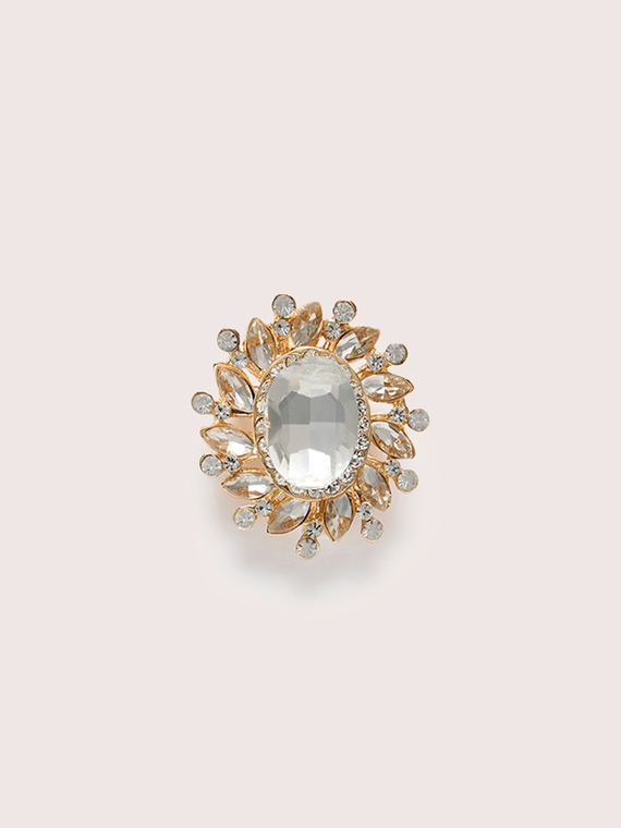Flower brooch with sparkling embellishments