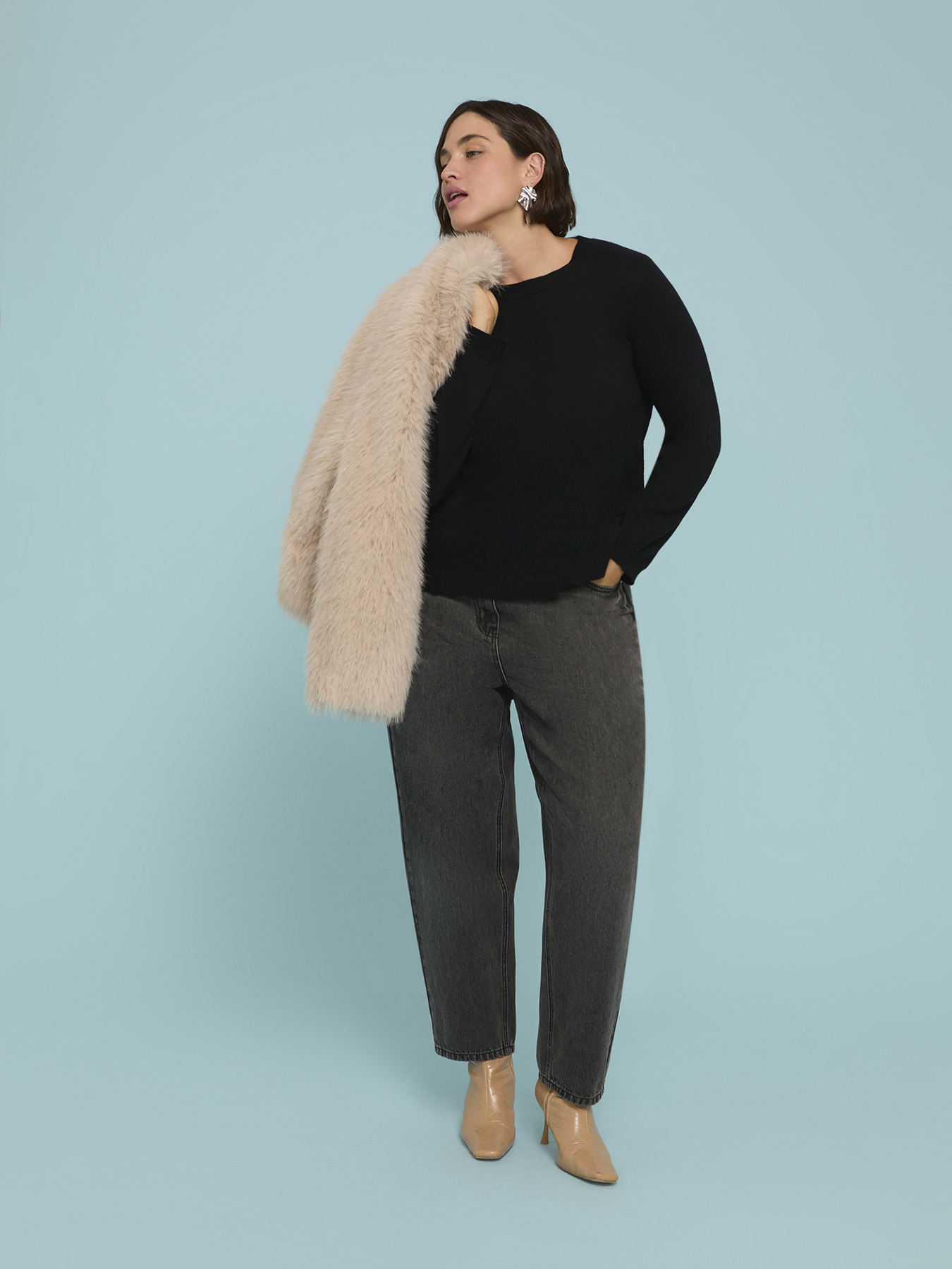 Rundhals-Pullover aus Viskose-Mischgewebe image number 2