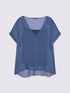 Blusa in creponne con scollo a V image number 4