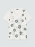 Viscose t-shirt with floral print and embroidery image number 4