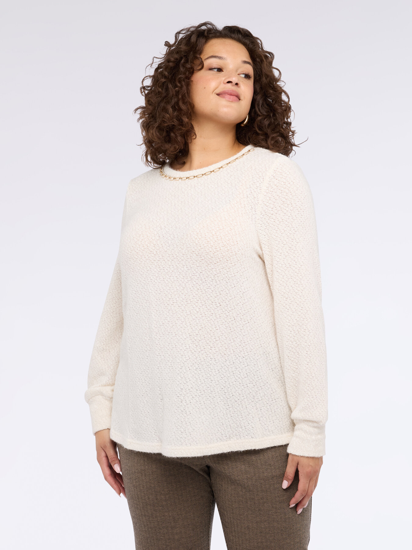 Jersey t-shirt with neckline detail image number 3