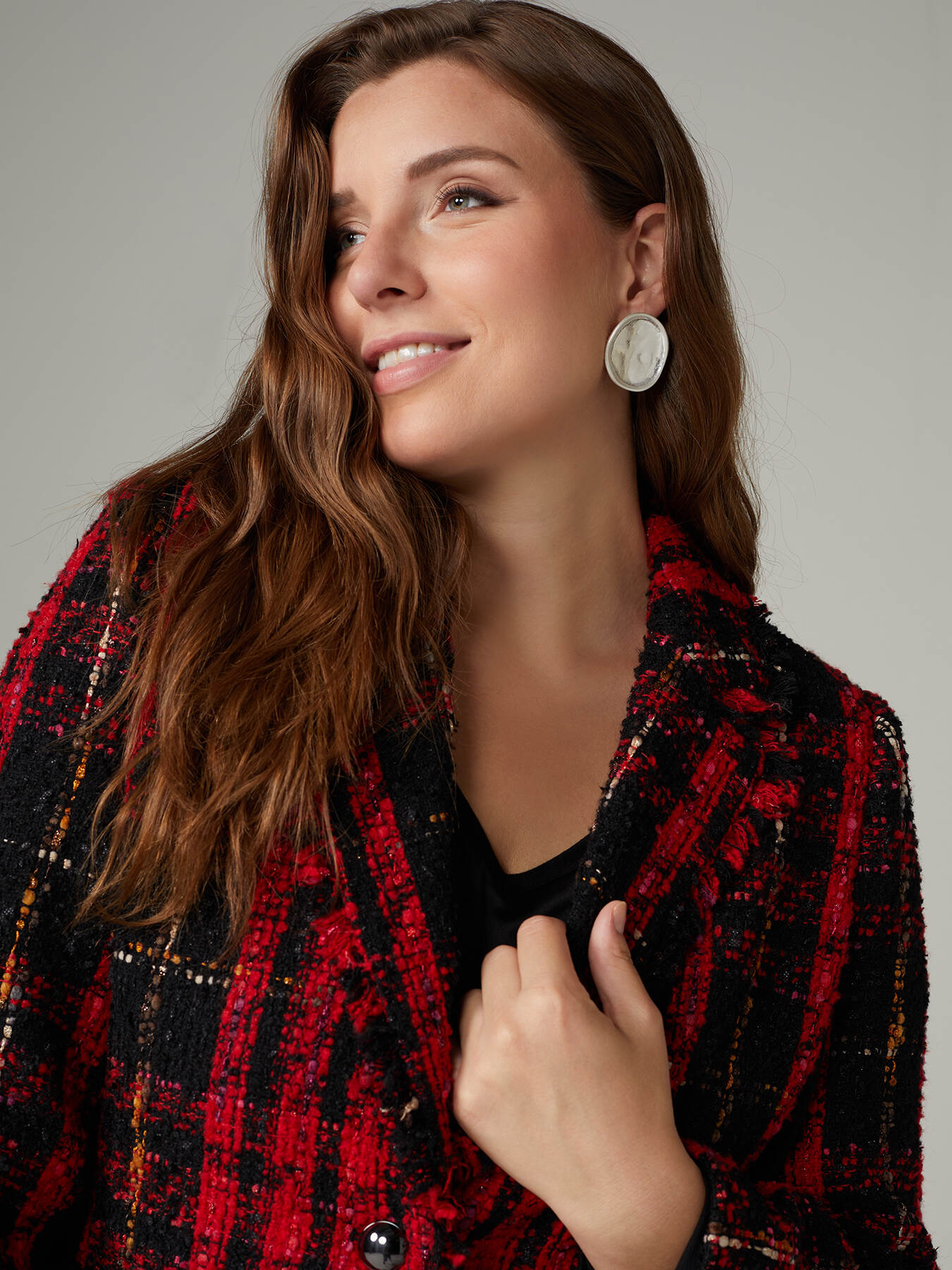 Tartan-Jacke mit Fransen image number 2