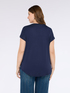 Two-material T-shirt with round neckline image number 1