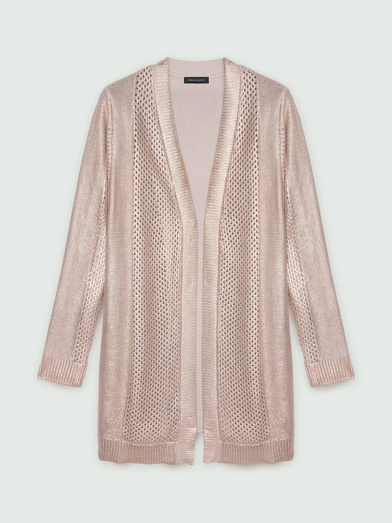 Shimmer-effect cardigan with netting image number 4