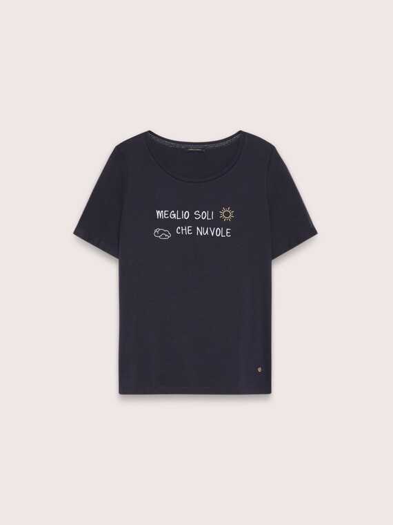 Cotton t-shirt with ironic writing