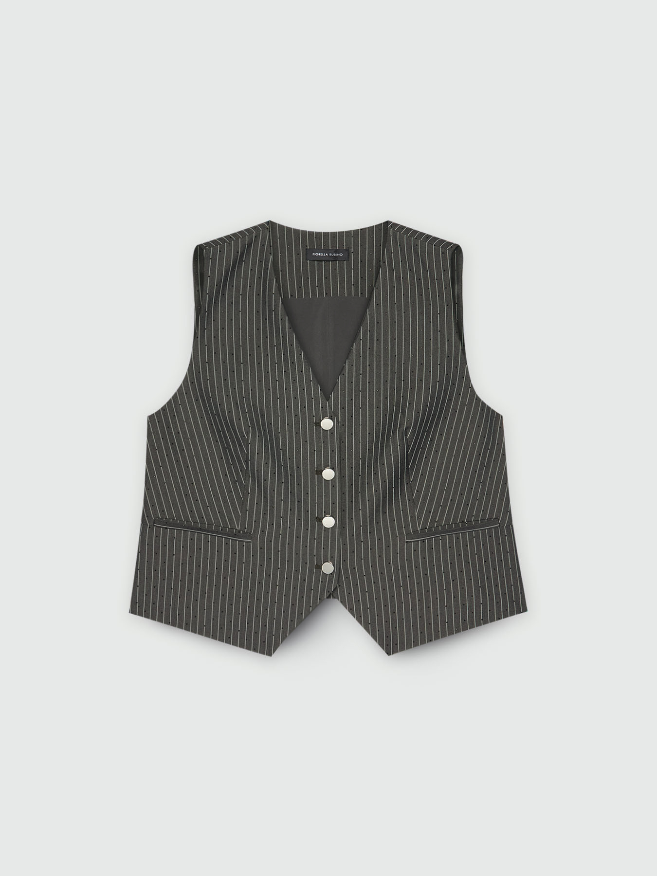 Waistcoat in pinstriped fabric image number 5