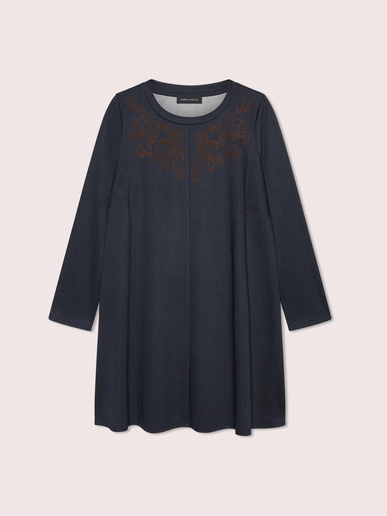 Short A-line dress with floral embroidery image number 4