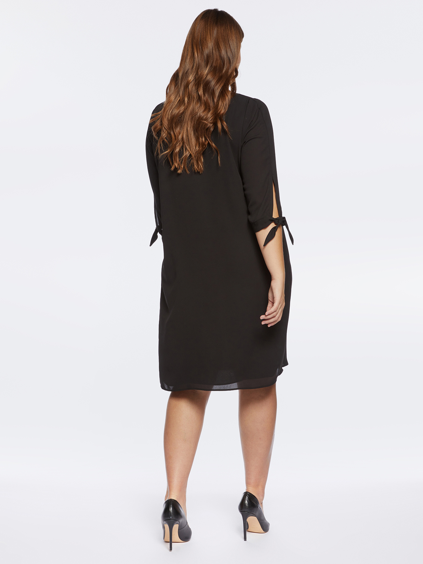 Vestito dritto con nodi sulle maniche image number 1