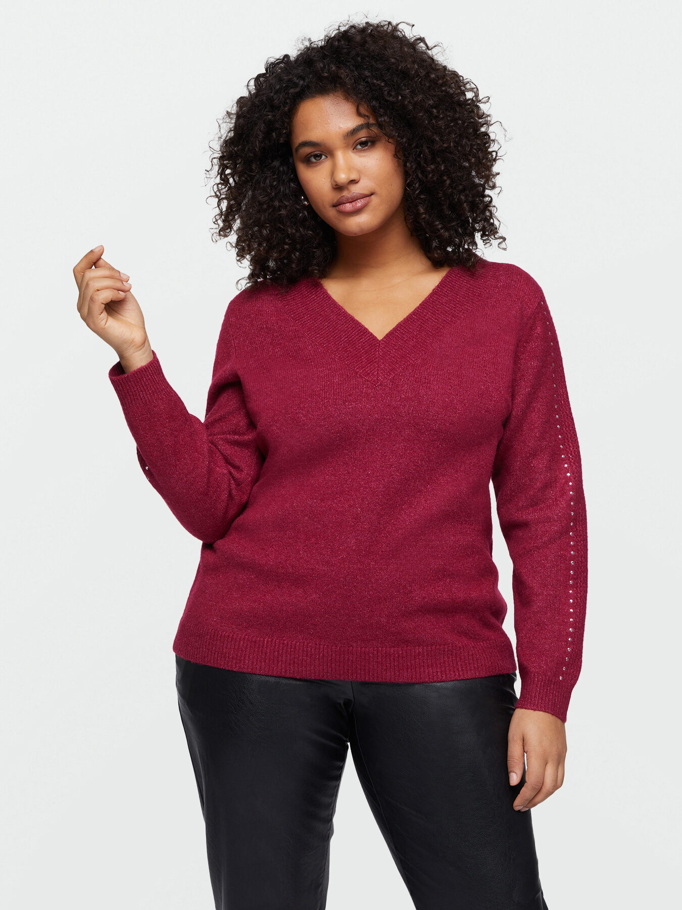 Maglia con fila di borchiette sulle maniche image number 2