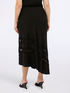 Long flared skirt in satin with lace image number 2
