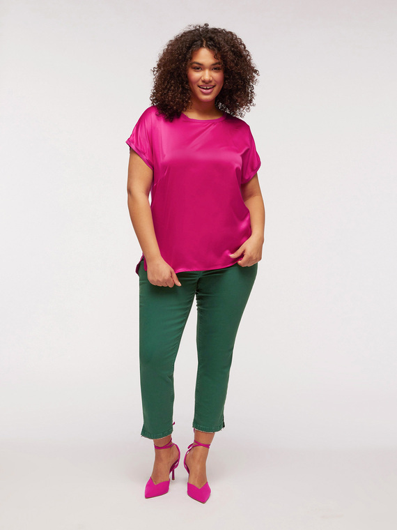 Fiorella Rubino Pantaloni capri con ricamo al fondo Donna