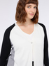 Cardigan color block en viscose m&eacute;lang&eacute;e image number 3