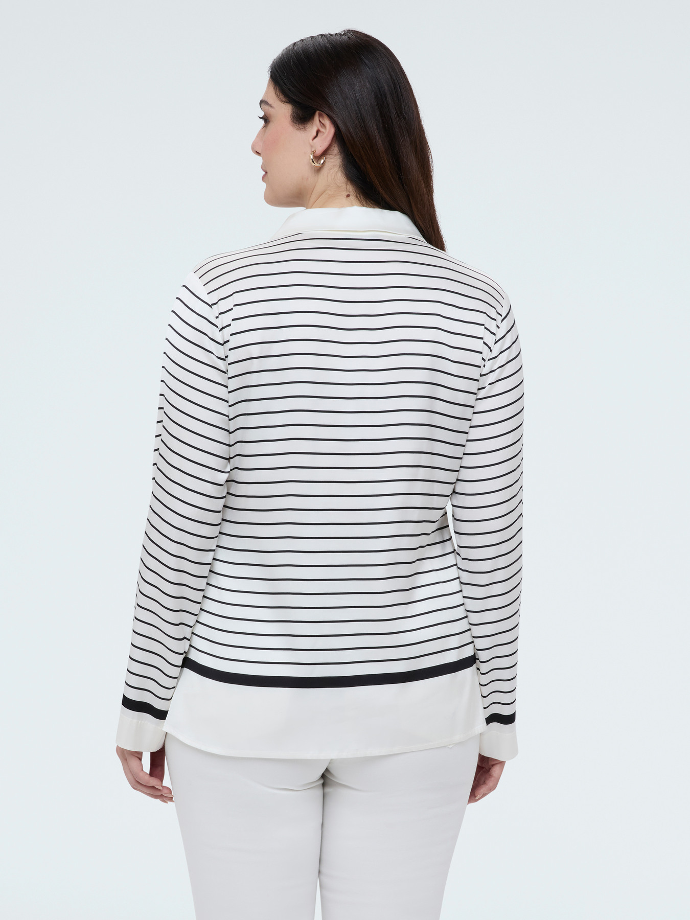 Chemise &agrave; rayures avec col en V image number 1