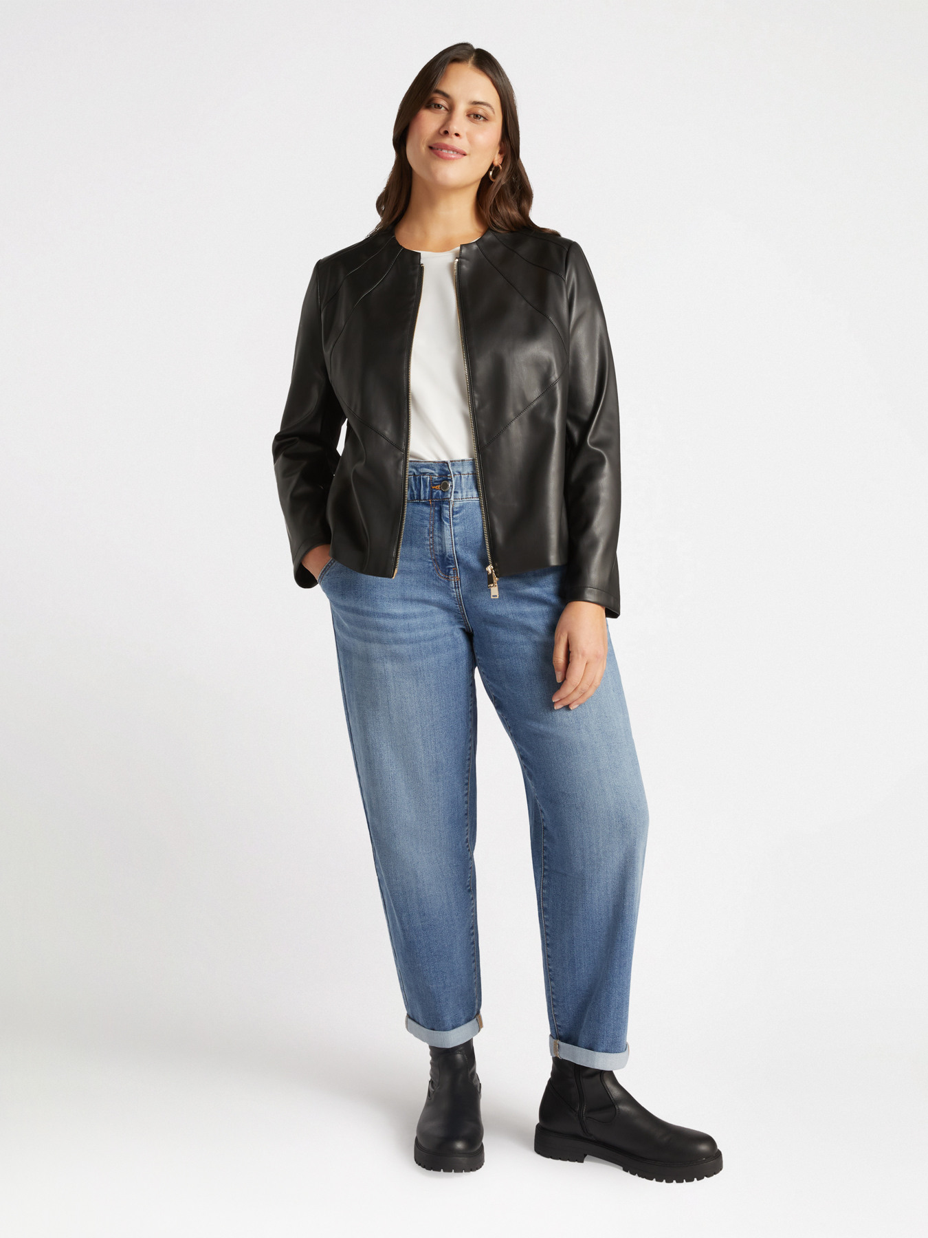 Bikerjacke aus laminiertem Stoff image number 0