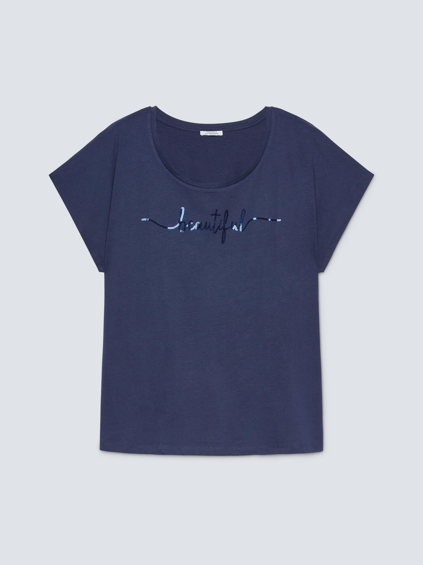 T-shirt con scritta ricamata image number 4