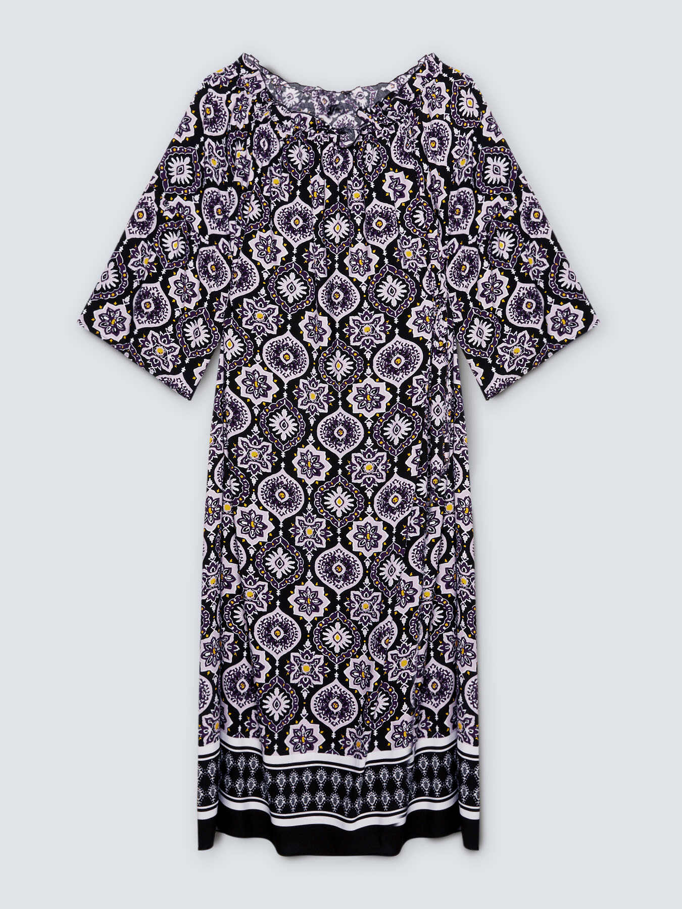 Viscose dress with majolica print image number 4