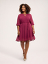 Vestido corto acampanado en georgette image number 2
