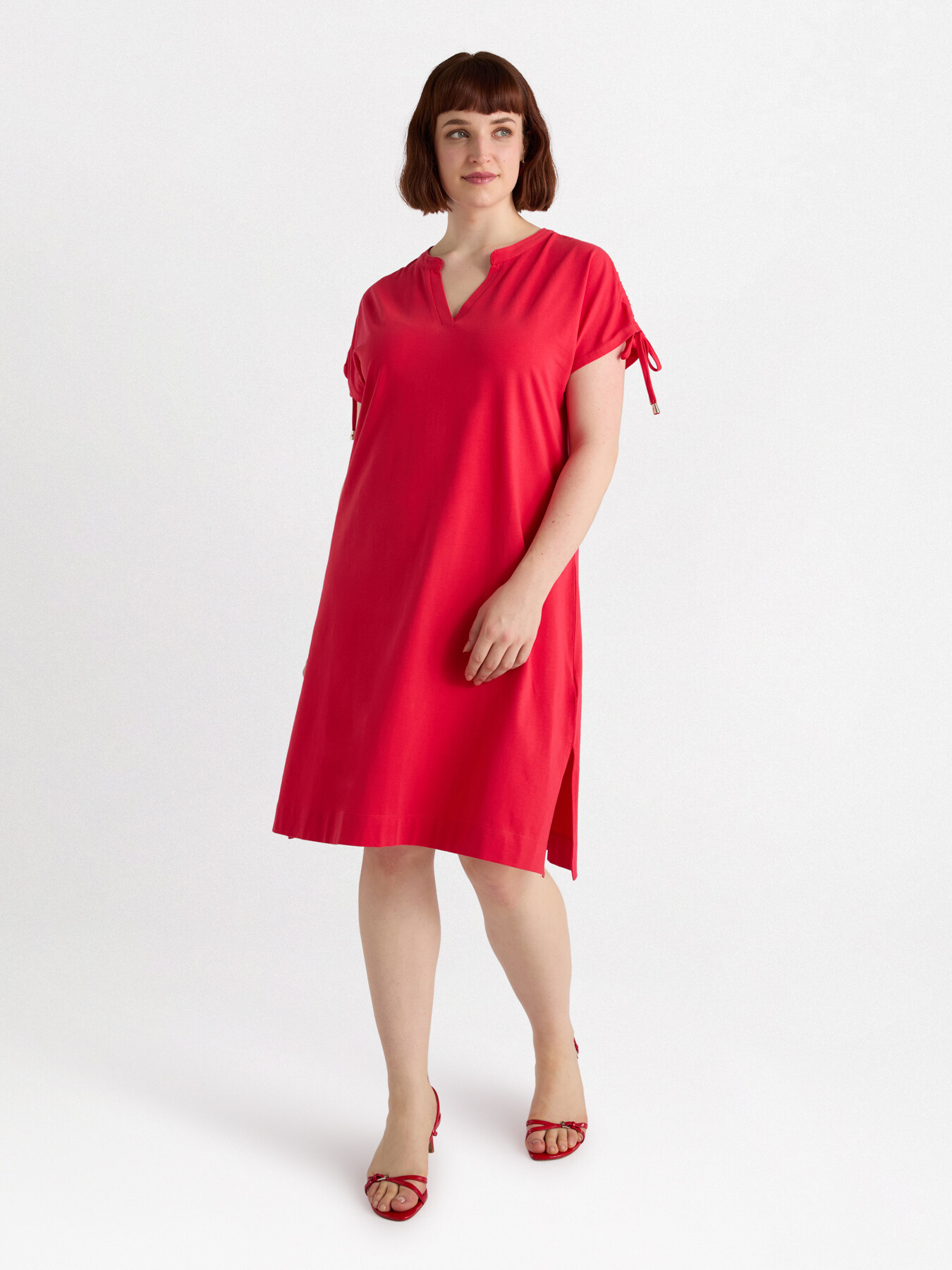 Dress with drawstring on the shoulders image number 0