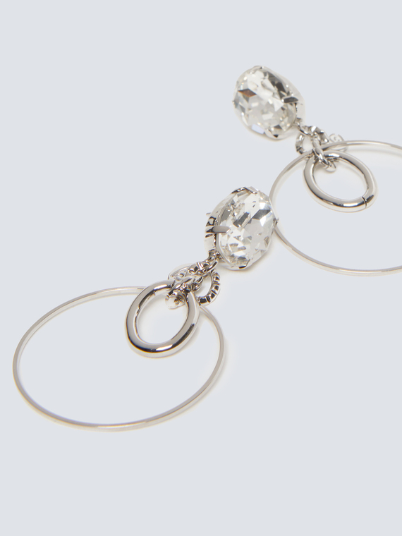 Boucles d’oreilles en forme d’anneau avec cristal