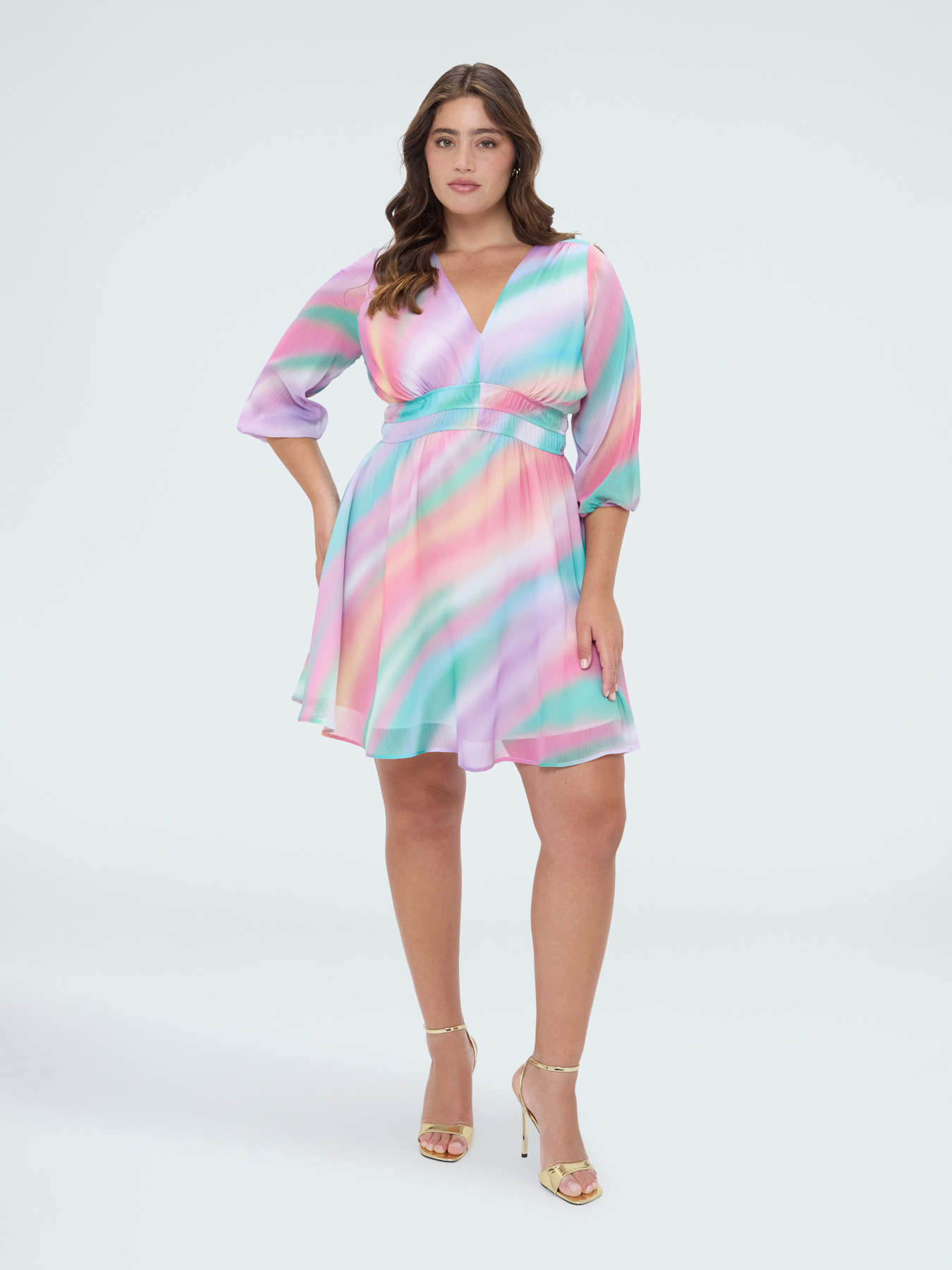 Short georgette dress with print image number 1