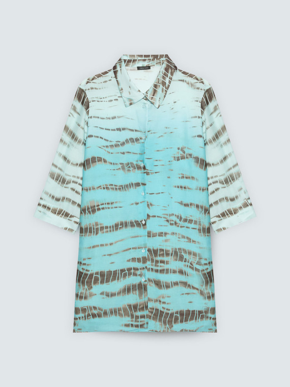 Hemd mit verblasstem Animalier-Print
