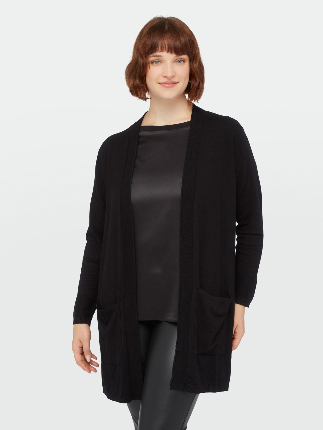 Long open front cardigan image number 2