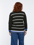 Striped cardigan with diagonal closing image number 1