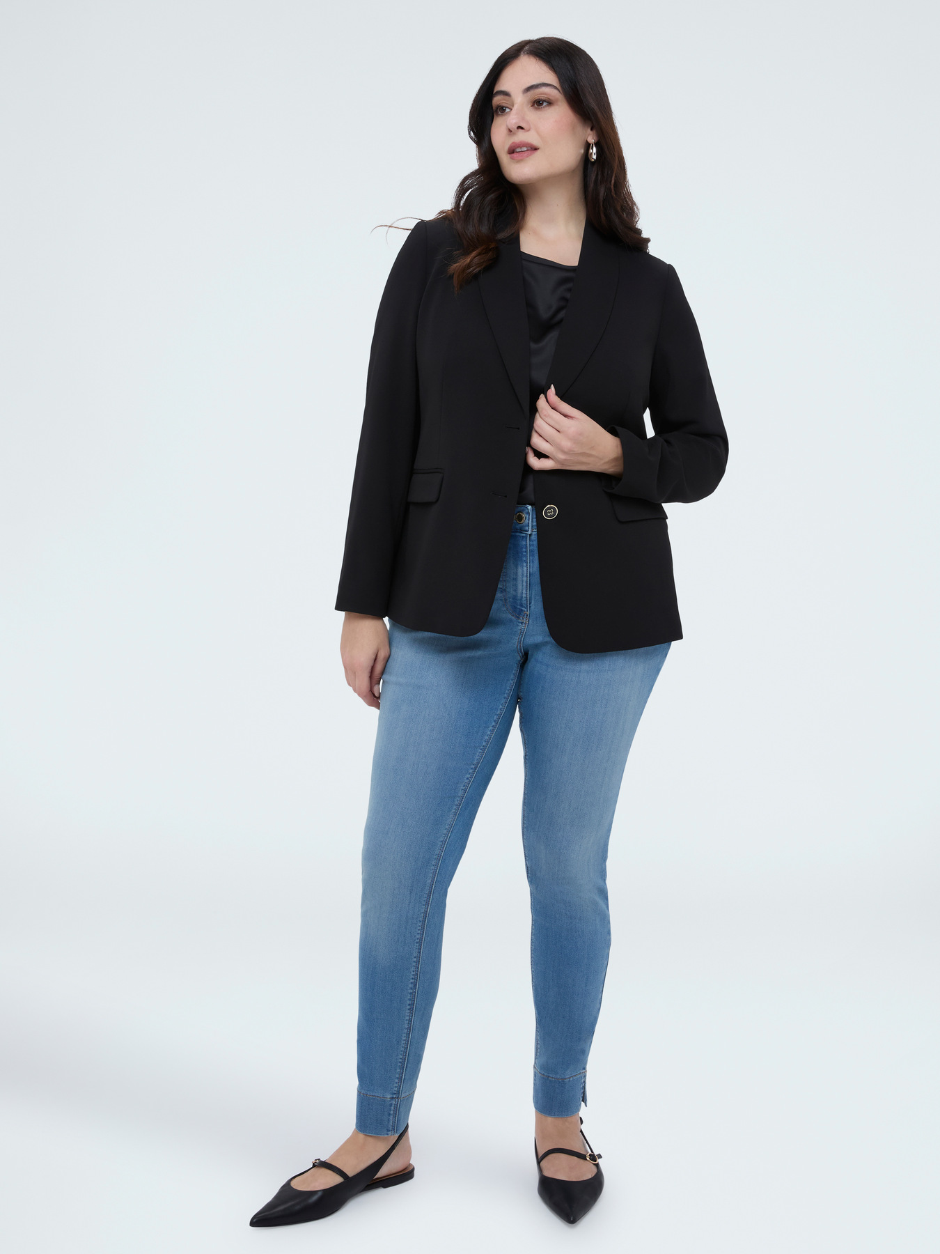 Blazer fitted in tessuto stretch image number 4