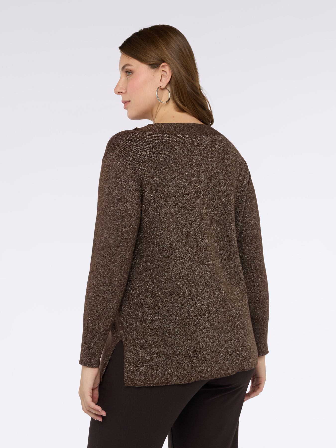 Sweater with boat neckline and buttons image number 1