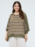Viscose satin blouse with print image number 0