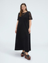 Vestito linea ad A lungo con dettagli floreali image number 0